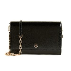Tory Burch Robinson Patent Leather Chain Wallet